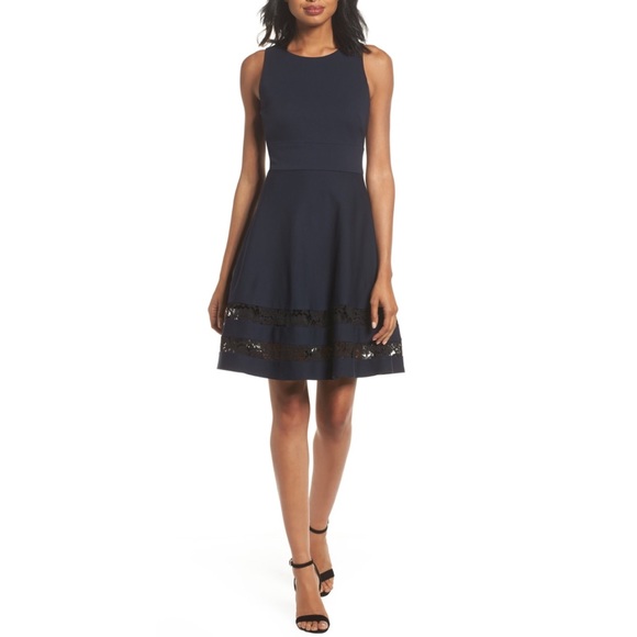 Eliza J Dresses & Skirts - Eliza J Fit and Flare Dress Navy 6